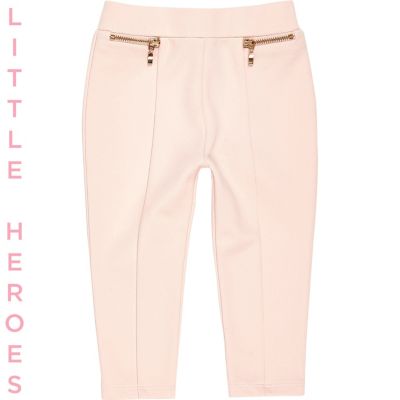 Mini girls blush pink ponte leggings